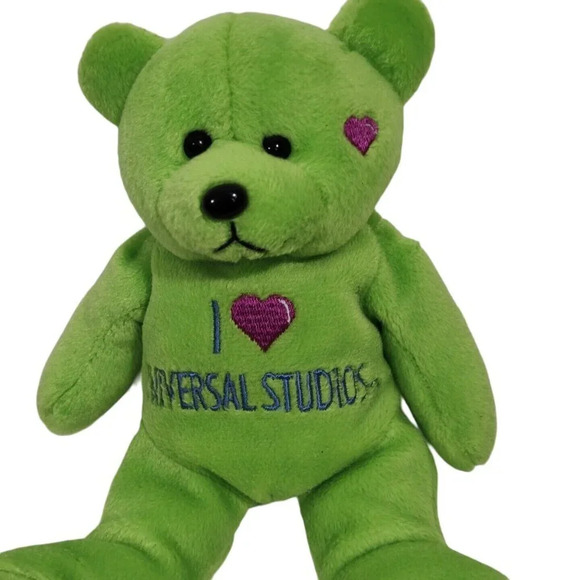 Universal Studios Green Bear Stuffed Animal Plush Toy 8 inch - Picture 2 of 7